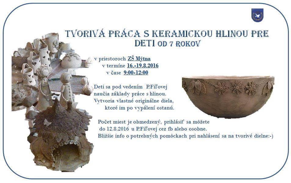 Fotogaléria Tvorivé dielne s keramickou hlinou 2016 (6) Tvorivé dielne s keramickou hlinou 2016